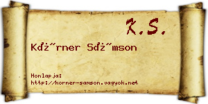 Körner Sámson névjegykártya